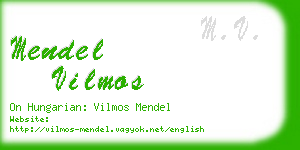 mendel vilmos business card